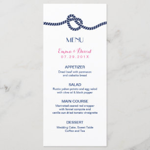 Menu Náutico de Casamento Elegante do Casando