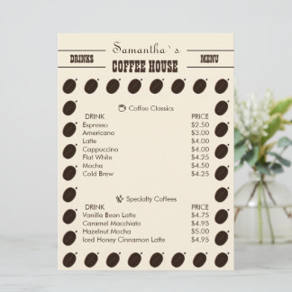 Menu Negócio Profissional Marca Café
