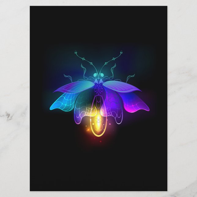 Menu Neon Firefly a preto (Frente)