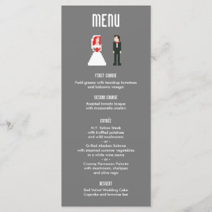 Menu Nerdy 8 Bit Bride & Groom
