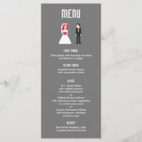 Menu Nerdy 8 Bits Bride & Groom