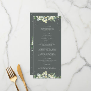 Menu Neve Branca Verde + Eucalipto Cesta de Casamento d