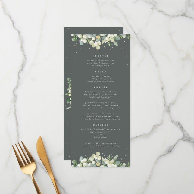 Menu Neve Branca Verde + Eucalipto Cesta de Casamento d (Frente/Verso In Situ)