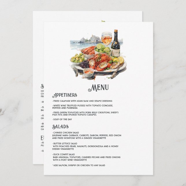 Menu Newport, Rhode Island Destination Wedding (Frente/Verso)