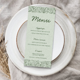 Menu Next Chapter Floral Sage Green Bridal Shower