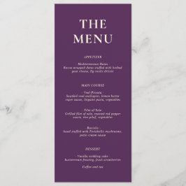 Menu Nikki Purple Modern Wedding