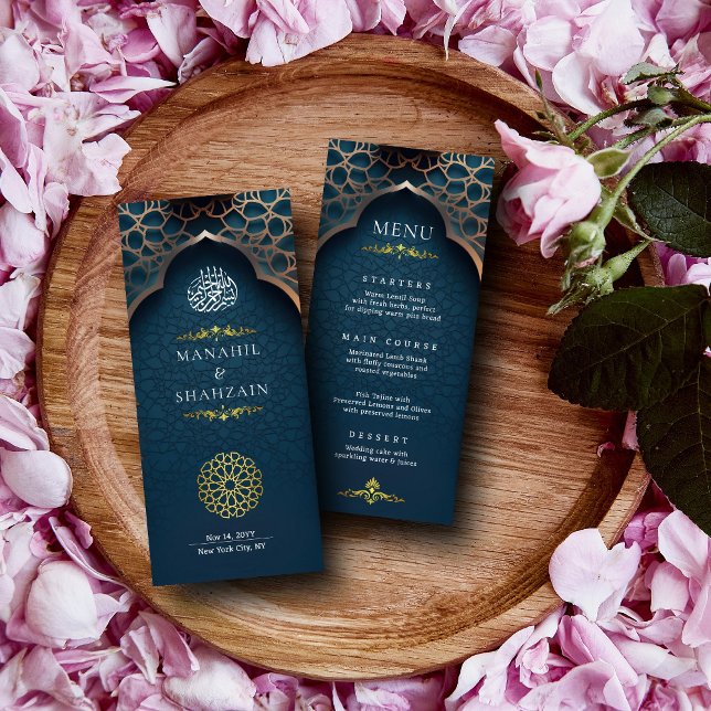 Menu Nilo Blue Islâmico Arch 3D Casamento Muçulmano Ele (Criador carregado)