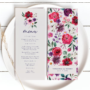 Menu Noiva Floral Colorida Ousada