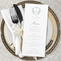 Noiva Floral Crest Monograma Casamento Verde Sage 
