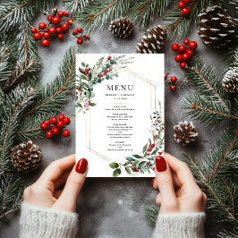 Menu Noiva Folhas Verdes de Inverno Frutas Vermelhas de