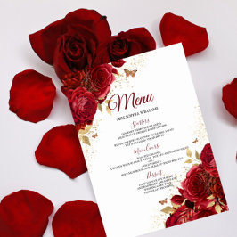 Menu Noivado De Casamento Da Rosa vermelha Da Borgonha 