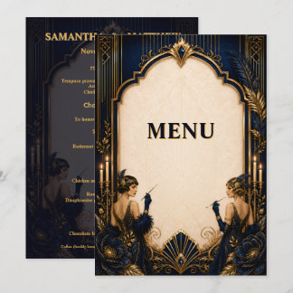 Menu Noivas garotas Gatsby arte deco jantar de casament