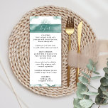 Menu Nome do Convidado, Verde, Casamento por Aquarela d<br><div class="desc">Aprecie seus convidados com este elegante cardápio romântico personalizado com seus nomes. Menu e coloque o cartão em um! Design com detalhes delicados de aquarela em uma bela mistura de tons verdes e sábios, tanto na frente quanto no verso. Voltar com a opção de adicionar - ou apagar - as...</div>