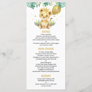 Menu Nosso pequeno primeiro aniversario da Coroa do Leã
