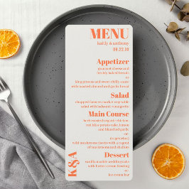 Menu Nostalgic Charm Retro Wedding