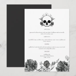 Menu NOVA Até a Morte Cardápio de Jantar Caveira Gótica