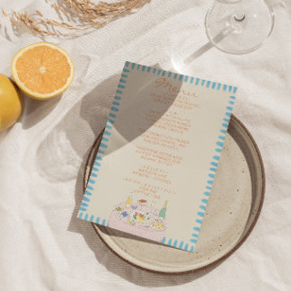 Menu Novo Arte Aquarela Desenhado à Mão Colorido Casame