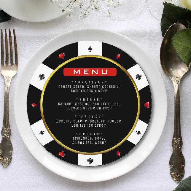 Menu Número da Tabela de Recepção de casamento do Poker (Criador carregado)