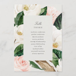 Menu Número da tabela Magnolia com assento