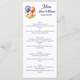 Menu O amor está no Viagem do Air Hot Air Balloon