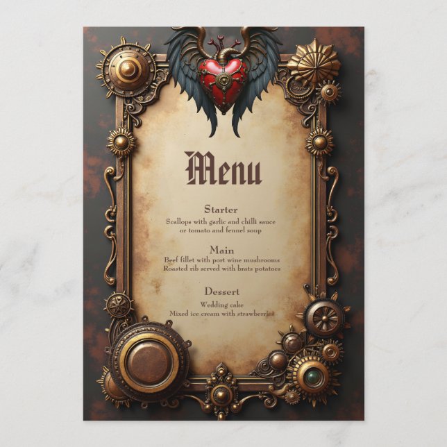 Menu O coração pulsante da mecânica, (Frente)