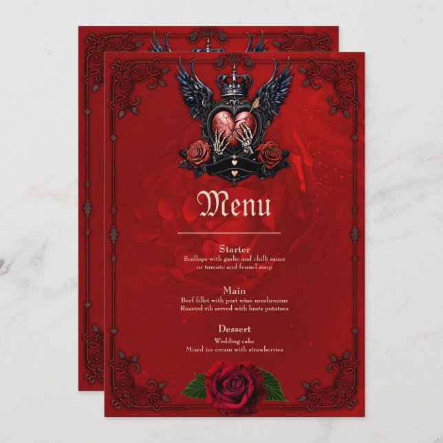 Menu O Coração Rachado: Um Epo Gótico. (Frente/Verso)