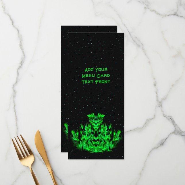 Menu O monstro verde da chama no céu estrelado (Frente/Verso In Situ)