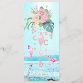 Menu Ocean Sea Flamingo Floral Jewels Pink Wedement Men