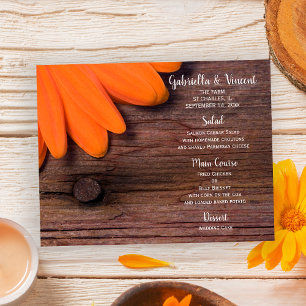 Menu ocidental do casamento do país rústico da
