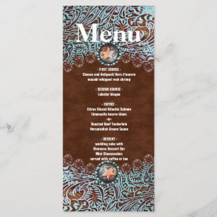 menu ocidental do casamento do vaqueiro marrom de