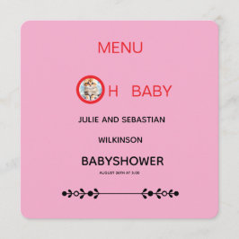 Menu Oh Baby Cat Imagem Chá de Bebê