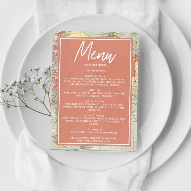 Menu "Oh, os lugares que ela vai!" Chá de fraldas de Ma (Criador carregado)