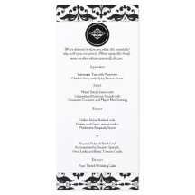 Menu Old Hollywood Casamento tema damasco