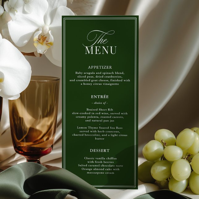 Menu Old Money Dark Green Wedding (Criador carregado)