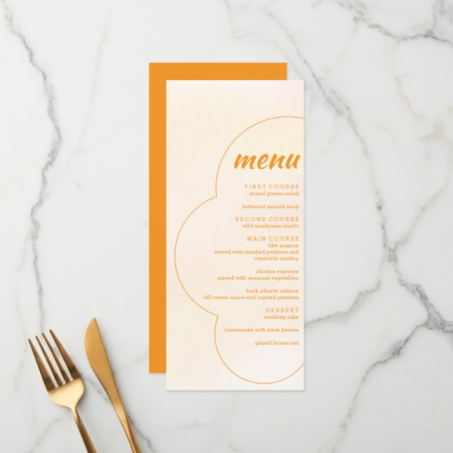 Menu Orange Sunset Wedding (Frente/Verso In Situ)