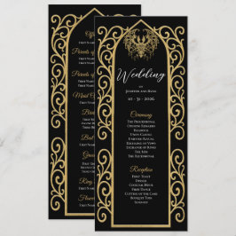 Menu Ornate Border black and gol Gothic Wedding Program