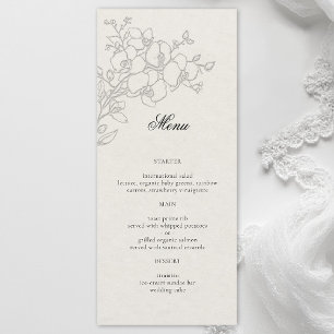 Menu Orquídea Elevada Ecru Formal Casamento Tradicional