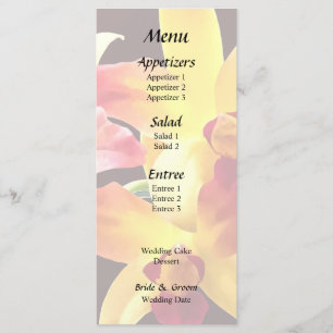 Menu Orquídeas Amarelas e Marrons Brassolaeliocattleya