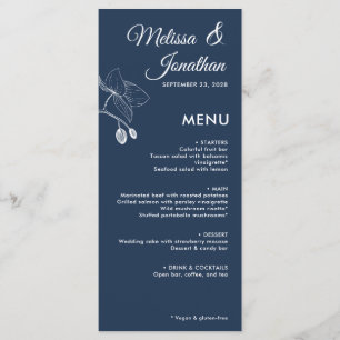 Menu Orquídeas elegantes casamento floral romântico