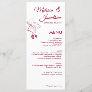 Menu Orquídeas elegantes casamento floral romântico