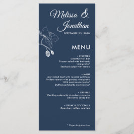 Menu Orquídeas elegantes casamento florístico romântico