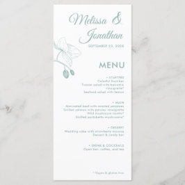 Menu Orquídeas elegantes casamento florístico romântico