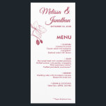 Menu Orquídeas elegantes casamento florístico romântico<br><div class="desc">Criado para combinar com a nossa coleção "Orquídeas Delicadas - suite de casamento Vermelho Crimson", este menu de casamento personalizável é perfeito para qualquer recepção elegante e elegante de casamentos. Apresentando uma bela e delicada design de desenho de orquídeas vermelhas escuras de um lado, este menu romântico pode ser personalizado...</div>