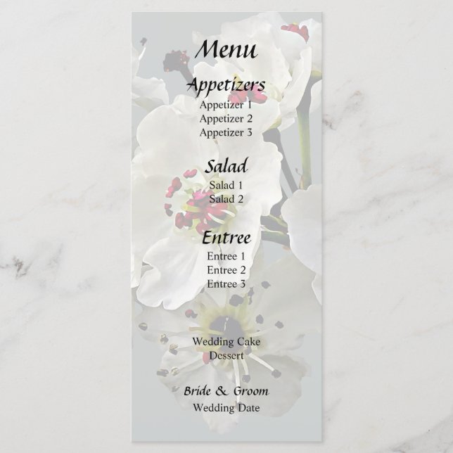 Menu Orquídeas Paphiopedilum Entrelaçadas (Frente)