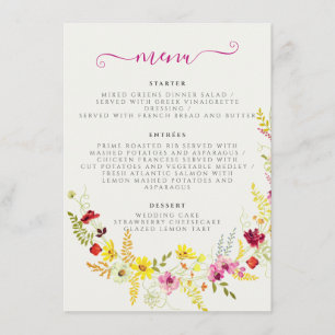 Menu Orquídeas Selvagens Rosa Roxo Coroa de Flores Casa