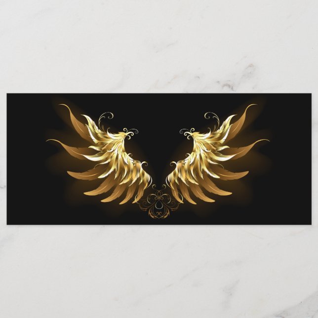 Menu Ouro Angel Wings sobre fundo preto (Frente)