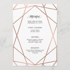 Menu Ouro cor-de-rosa do falso moderno minimalista no