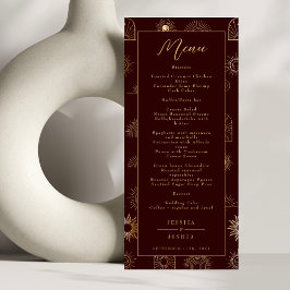Menu Ouro de Borgonha Celestial Sun Crescent Moon