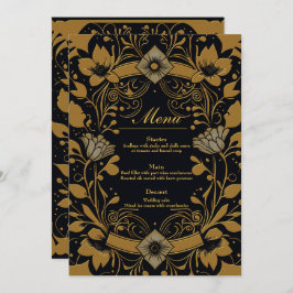 Menu Ouro elegante e design preto