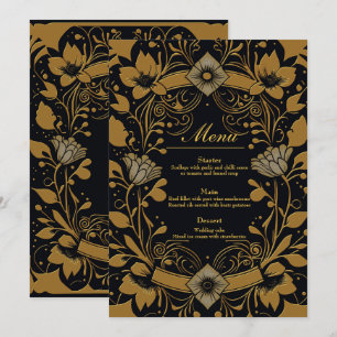 Menu Ouro elegante e design preto